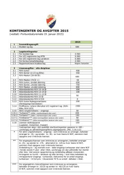 KONTINGENTER OG AVGIFTER 2015