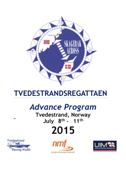 Advance program Tvedestrandsregattaen 2015