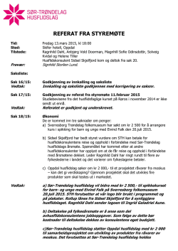 Referat fra styremøte 13 mars 2015