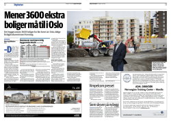 Mener 3600 ekstra boliger må til i Oslo