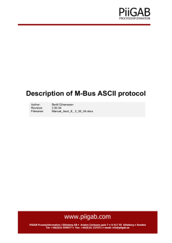 Description of M-Bus ASCII protocol