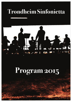 Program 2015 - Trondheim Sinfonietta