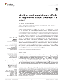 Nicotine: carcinogenicity and effects on response to