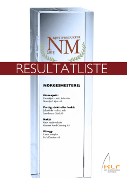 RESULTATLISTE - NM i kjøttprodukter