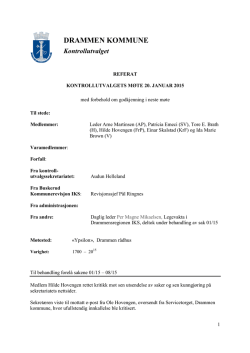 Møteprotokoll fra møtet 20. januar 2015