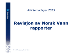 Revisjon av Norsk Vann rapporter - RIN