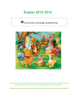 Årsplan 2015-2016 - Gartnerveien barnehage og habilitering