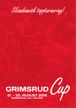 Grimsrud Cup 2105 Program