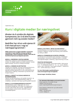 Kurs i digitale medier Gudbrandsdal Høst 2015