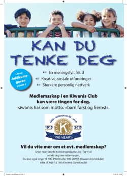 KAN DU TENKE DEG - Kiwanis Club Tønsberg