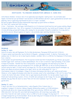 Invitasjon til Engadin Skimarathon 2016