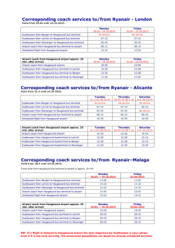 Corresponding coach services to/from Ryanair