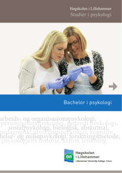 Brosjyre BA psykologi - Høgskolen i Lillehammer