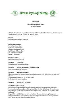 Referat styremøte 13. januar 2015