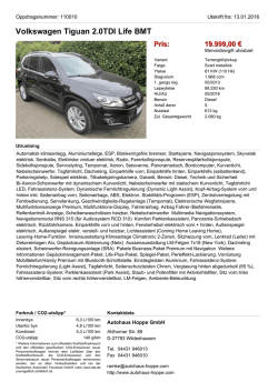 Volkswagen Tiguan 2.0TDI Life BMT Pris: 19.999,00