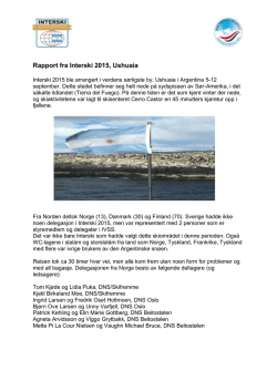 Rapport fra Interski 2015, Ushuaia