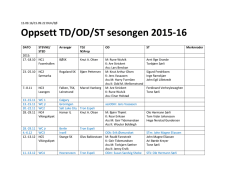 Oppsett TD/OD/ST sesongen 2015-16