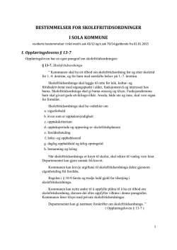 Bestemmelser for skolefritidsordningen