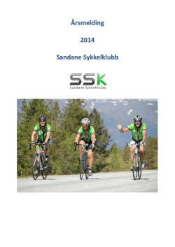 Årsmelding 2014 Sandane Sykkelklubb