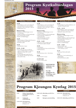 Program Kystkulturdagan 2015 Program Kjeungen