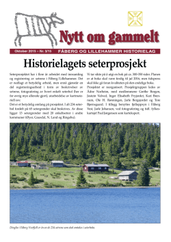 Nytt om gammelt - oktober 2015 - Fåberg og Lillehammer Historielag