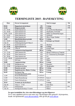TERMINLISTE 2015 - BANESKYTING