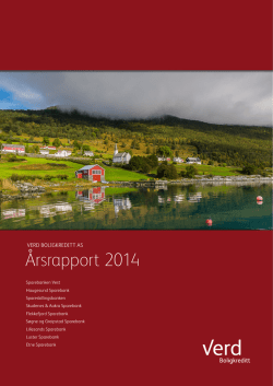 Årsrapport 2014 - Verd Boligkreditt