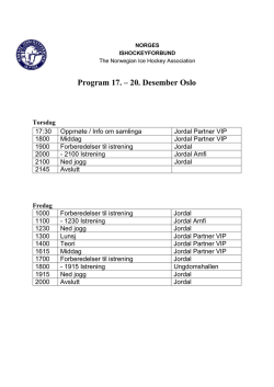 Program 17. – 20. Desember Oslo