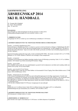 Årsregnskap 2014. Ski IL Håndball(1 1 6kb)