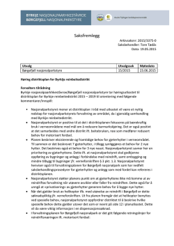 ST 15/2015 Høring distriktsplan for Byrkije reinbeitedistrikt