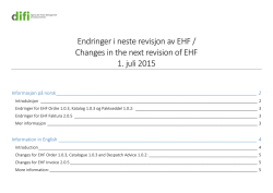 Endringer i neste revisjon av EHF / Changes in the
