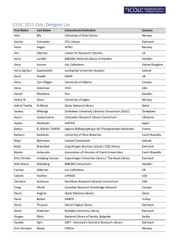 ICOLC 2015 Oslo, Delegate List