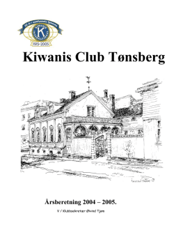 Årsmelding - Kiwanis Club Tønsberg