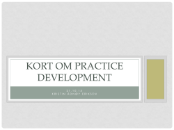 Kort om Practice Development