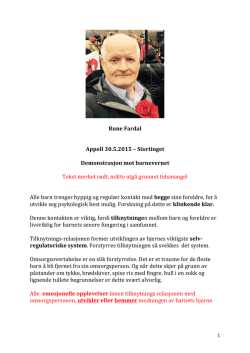 Rune Fardal Appell 30.5.2015 – Stortinget Demonstrasjon mot ba