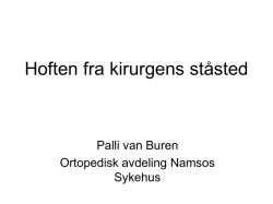 Palli van Buren - Kirurgi ved hofte- og knelidelser