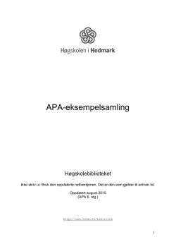 APA-eksempelsamling - Høgskolen i Hedmark