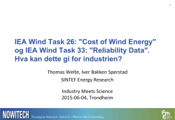 IEA Wind Task 26: "Cost of Wind Energy"