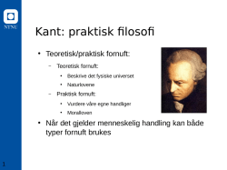 Kant: praktisk filosofi
