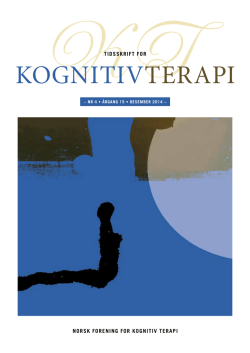 Tidsskrift 4 2014 - Norsk Forening for Kognitiv Terapi