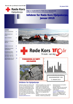 Infobrev for Røde Kors Hjelpekorps, januar 2015