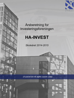 HA-Invest Årsberetning 2014-15