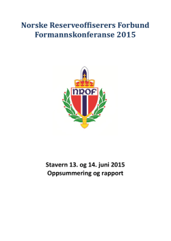 Her er oppsummeringen/rapporten etter Formannskonferansen 2015.