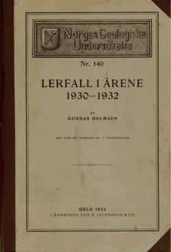 LERFALL I ÅRENE 1930-1932 - Norges geologiske undersøkelse