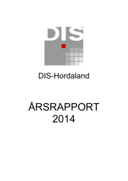 Årsrapport 2014 - DIS-Hordaland - DIS