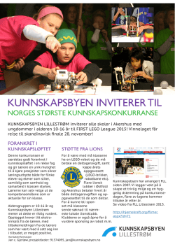 2015-08-01 Invitasjon First Lego Leauge 2015 i Lillestrøm