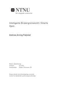 Intelligente Brukergrensesnitt i Smarte Hjem