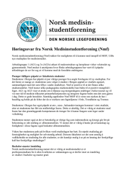 Høringssvar fra Norsk Medisinstudentforening
