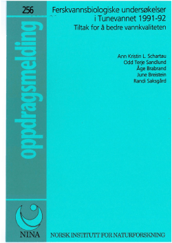 Ferskvannsbiologiske undersøkelser i Tunevannet 1991-92