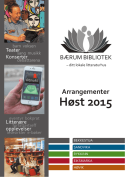 Høstens program - Bærum bibliotek